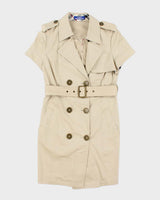 Vintage Y2K 00s Women's Burberry Blue Label Double Breasted Short Sleeve Trench Coat - S