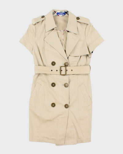 Vintage Y2K 00s Women's Burberry Blue Label Double Breasted Short Sleeve Trench Coat - S