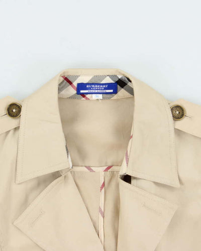 Vintage Y2K 00s Women's Burberry Blue Label Double Breasted Short Sleeve Trench Coat - S