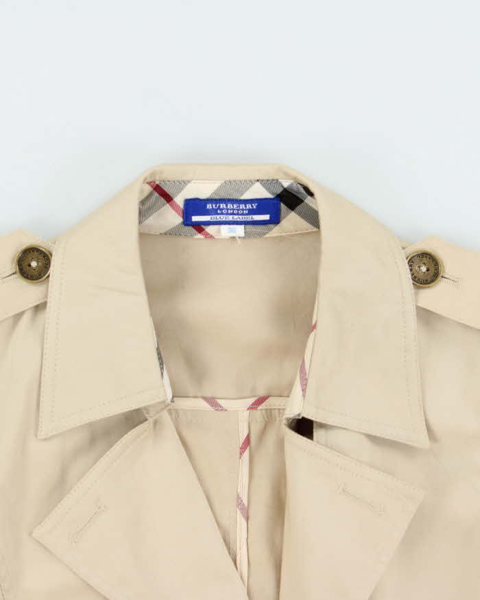 Vintage Y2K 00s Women's Burberry Blue Label Double Breasted Short Sleeve Trench Coat - S