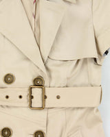 Vintage Y2K 00s Women's Burberry Blue Label Double Breasted Short Sleeve Trench Coat - S
