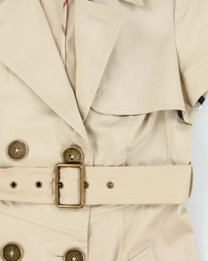 Vintage Y2K 00s Women's Burberry Blue Label Double Breasted Short Sleeve Trench Coat - S