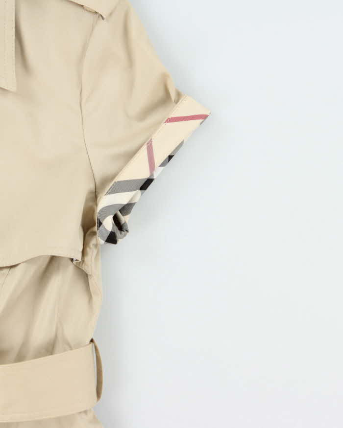 Vintage Y2K 00s Women's Burberry Blue Label Double Breasted Short Sleeve Trench Coat - S
