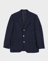 Vintage 90s Burberry Navy Wool Women's Blazer - S