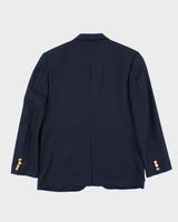 Vintage 90s Burberry Navy Wool Women's Blazer - S