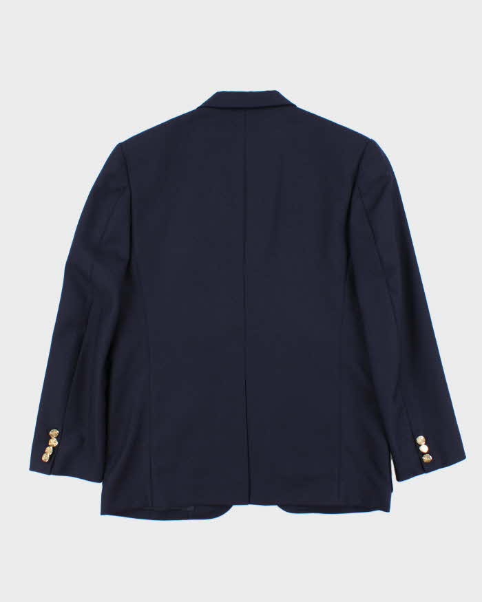 Vintage 90s Burberry Navy Wool Women's Blazer - S