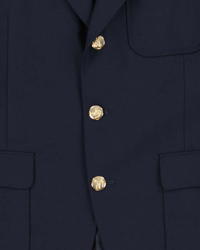 Vintage 90s Burberry Navy Wool Women's Blazer - S