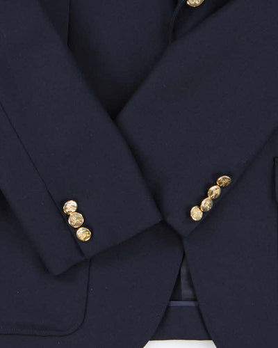 Vintage 90s Burberry Navy Wool Women's Blazer - S