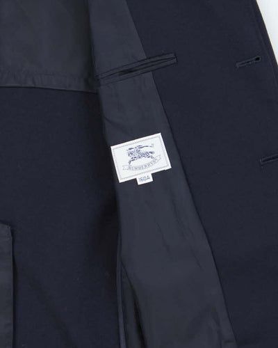Vintage 90s Burberry Navy Wool Women's Blazer - S