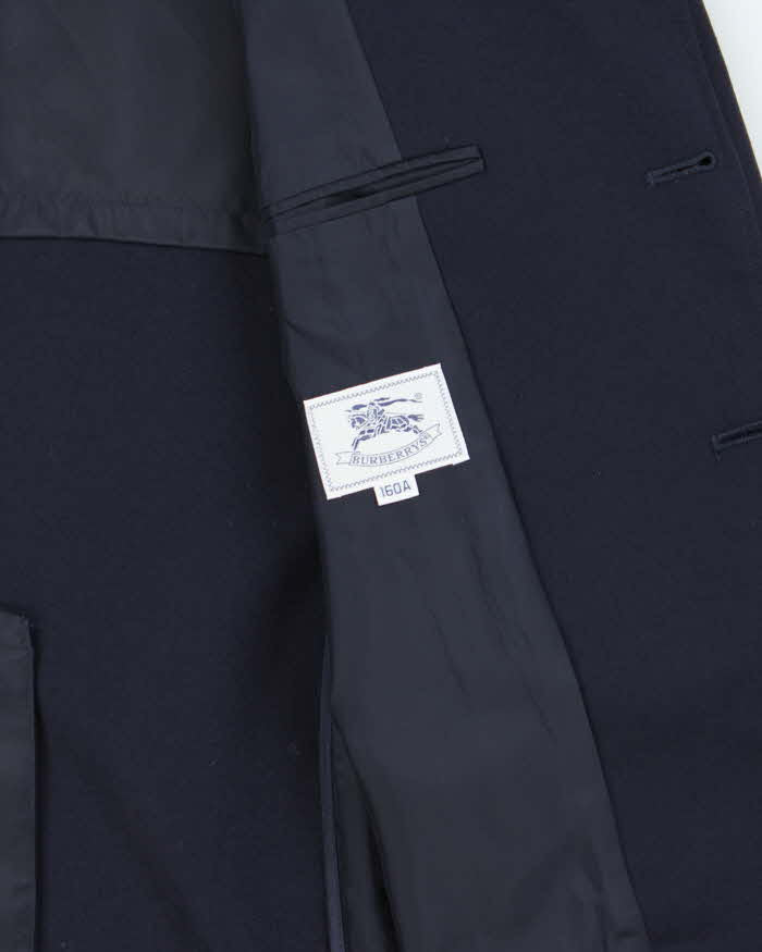 Vintage 90s Burberry Navy Wool Women's Blazer - S