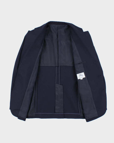 Vintage 90s Burberry Navy Wool Women's Blazer - S