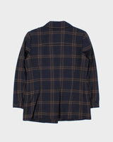 Vintage 00s Aquascutum Contrast Stitch Navy Wool Women's Jacket - S