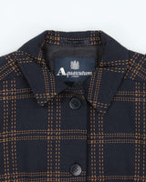 Vintage 00s Aquascutum Contrast Stitch Navy Wool Women's Jacket - S