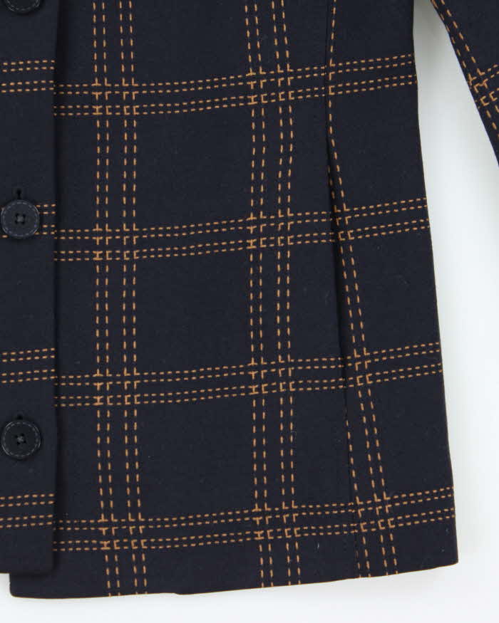 Vintage 00s Aquascutum Contrast Stitch Navy Wool Women's Jacket - S