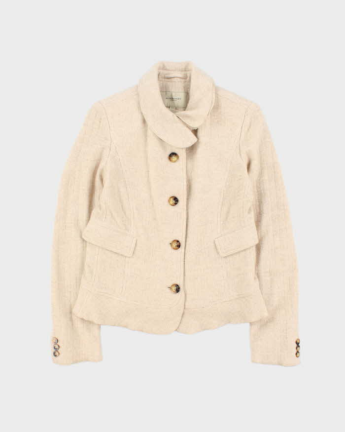 Vintage Women's 00s Burberry Cashmere Blend Collared Jacket - XS