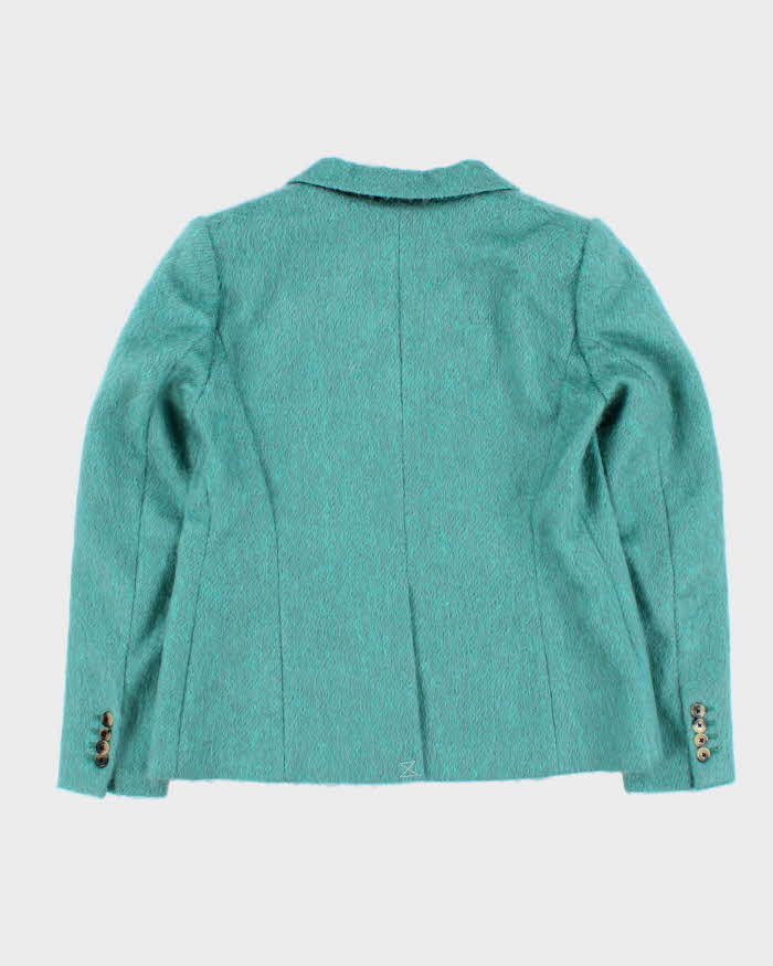 Dries Van Noten Women's Turquoise Mohair Blazer Jacket - L