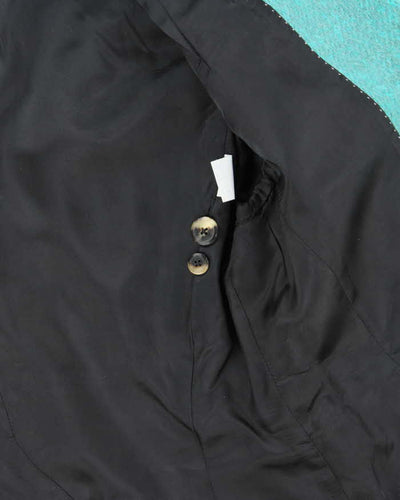 Dries Van Noten Women's Turquoise Mohair Blazer Jacket - L