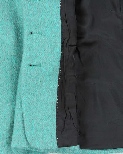 Dries Van Noten Women's Turquoise Mohair Blazer Jacket - L