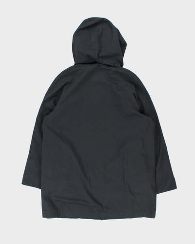 Vintage 00s Women's Navy Burberry Hooded Zip Up Mac - M