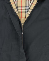 Vintage 00s Women's Navy Burberry Hooded Zip Up Mac - M