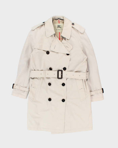 Vintage 00s Women's Cream Burberry Nova Check Lined Classic Trench Coat - XL