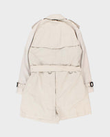 Vintage 00s Women's Cream Burberry Nova Check Lined Classic Trench Coat - XL