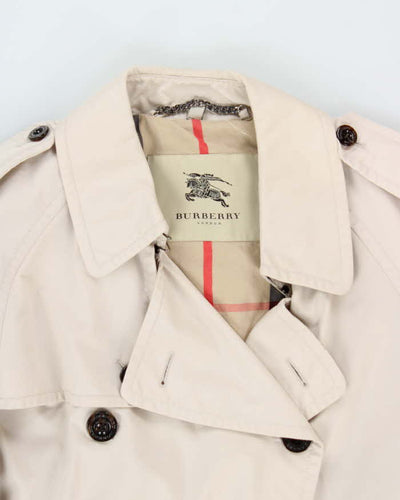Vintage 00s Women's Cream Burberry Nova Check Lined Classic Trench Coat - XL