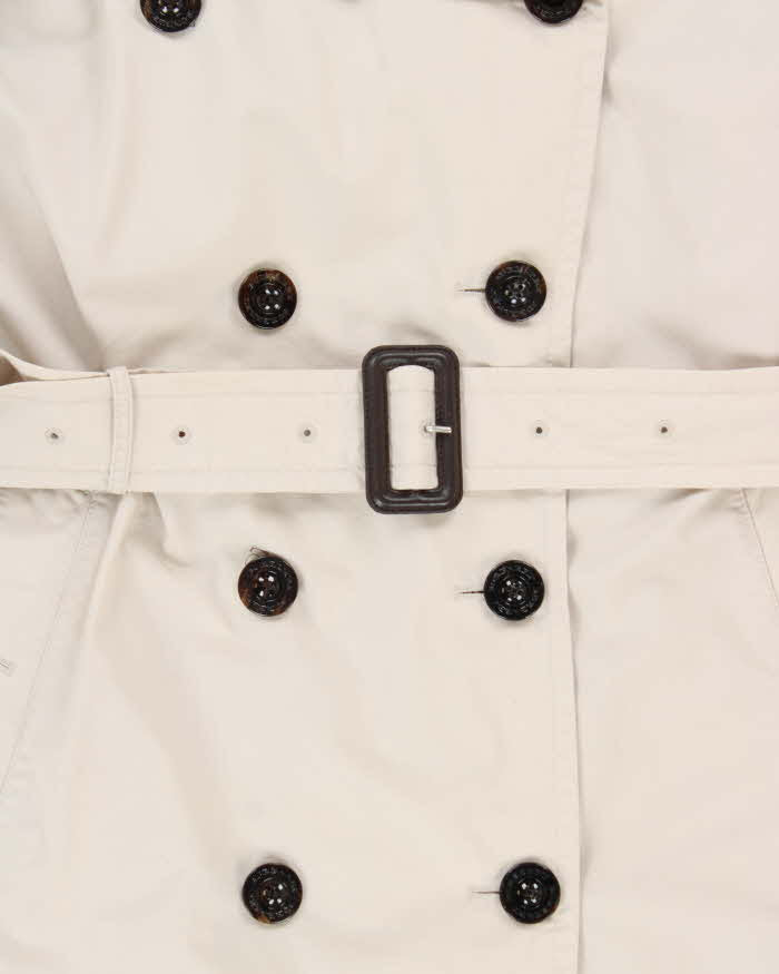 Vintage 00s Women's Cream Burberry Nova Check Lined Classic Trench Coat - XL