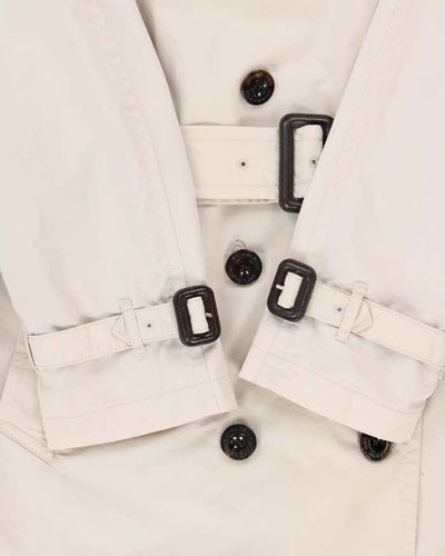 Vintage 00s Women's Cream Burberry Nova Check Lined Classic Trench Coat - XL