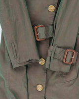 Women's Iridescent Green Burberry Nova Check Lined Classic Trench Coat - S