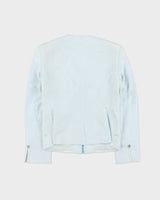 Vintage Y2K 00s Women's Versace Classic Monogram Wide Shoulder Zip Up Blazer - XL