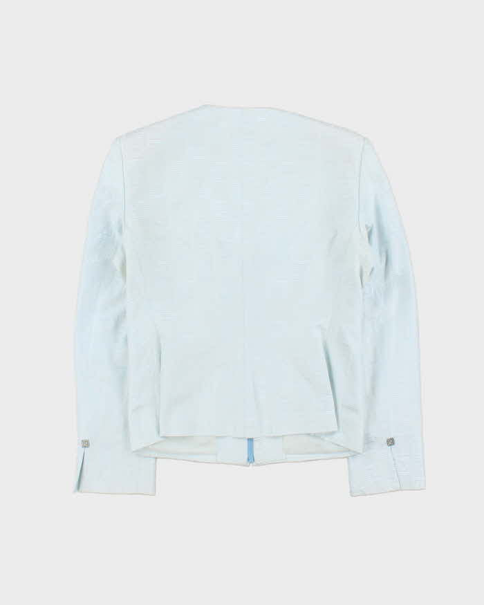 Vintage Y2K 00s Women's Versace Classic Monogram Wide Shoulder Zip Up Blazer - XL