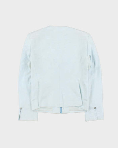 Vintage Y2K 00s Women's Versace Classic Monogram Wide Shoulder Zip Up Blazer - XL