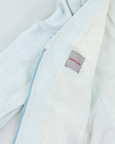 Vintage Y2K 00s Women's Versace Classic Monogram Wide Shoulder Zip Up Blazer - XL