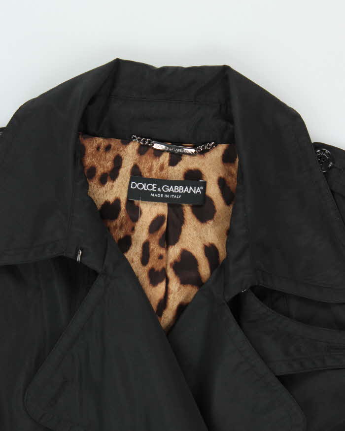 Vintage Women's Y2K 00s Dolce &amp; Gabbana Double Breasted Short Trench Coat - XL