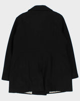Karl Lagerfield Women's Black Double Breasted Quilted Wool Zip Up Coat - XL