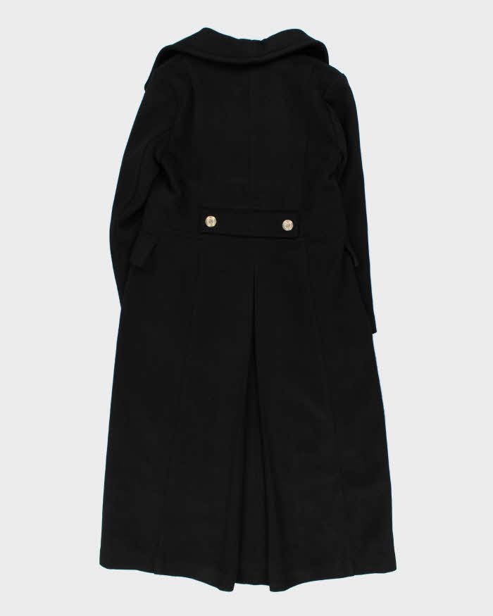 Karl Lagerfield Women's Black Wool Blend Long Overcoat - M