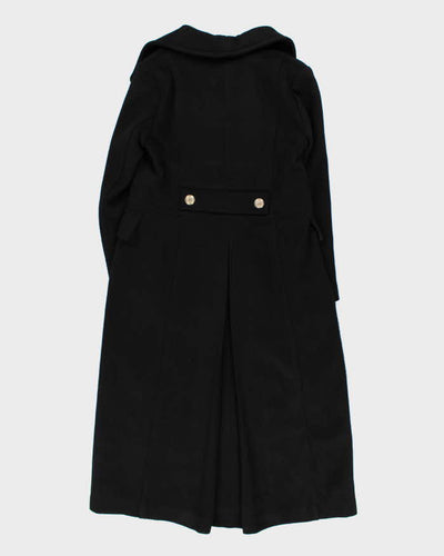 Karl Lagerfield Women's Black Wool Blend Long Overcoat - M