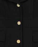 Karl Lagerfield Women's Black Wool Blend Long Overcoat - M