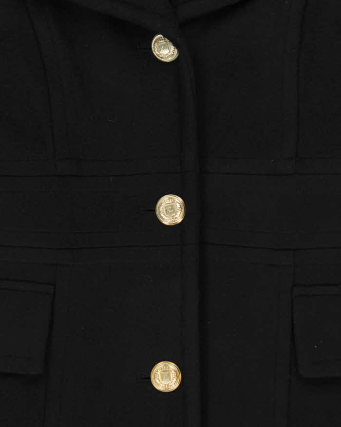 Karl Lagerfield Women's Black Wool Blend Long Overcoat - M