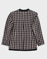 Vintage 1980s Christian Dior Houndstooth Tweed Blazer Jacket - L