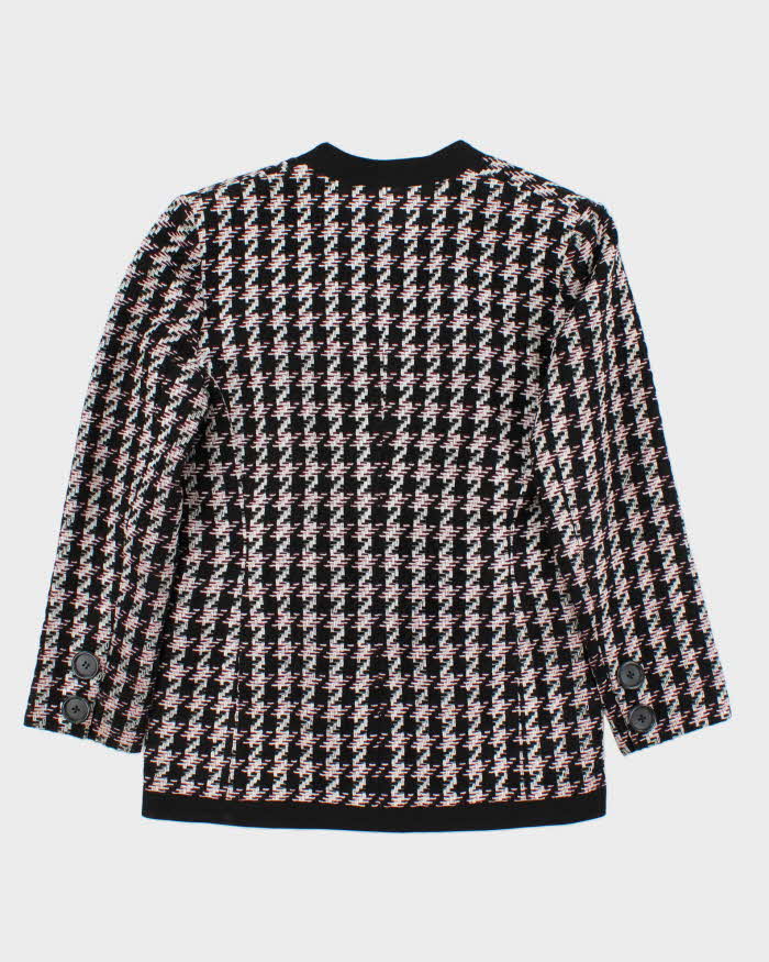 Vintage 1980s Christian Dior Houndstooth Tweed Blazer Jacket - L