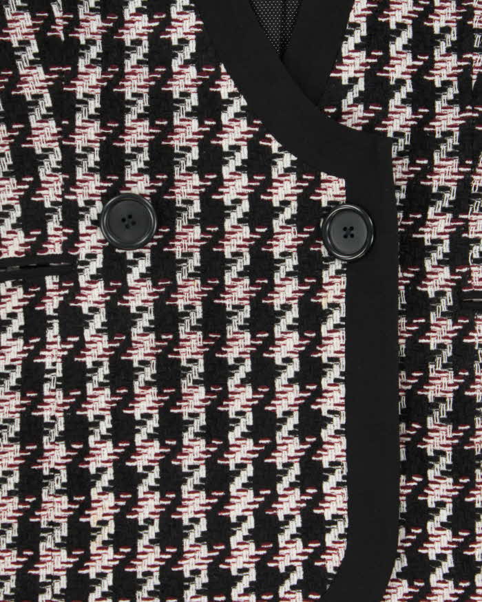 Vintage 1980s Christian Dior Houndstooth Tweed Blazer Jacket - L