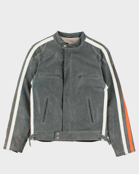 【00s~_Archive】LeatherTrackerJacket 平成初期 Vintage Y2K 00s Danier Leather Cafe Racer Biker Jacket - XS – Rokit