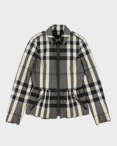Burberry Nova Check Zip-Up Short Quilted Coat - XXS