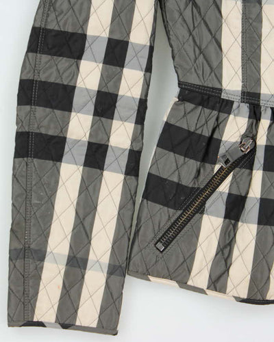 Burberry Nova Check Zip-Up Short Quilted Coat - XXS