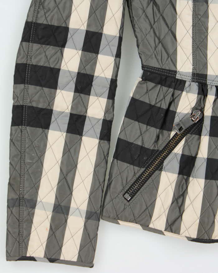 Burberry Nova Check Zip-Up Short Quilted Coat - XXS
