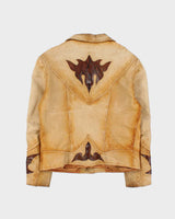 Vintage 1980s Women's Leather Western Blazer Jacket - L