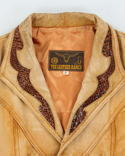 Vintage 1980s Women's Leather Western Blazer Jacket - L
