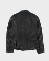 Vintage Y2K 00s Women's Black Soft Leather Cafe Racer Jacket - XL